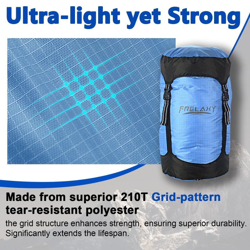 Frelaxy Compression Sack, 40% More Storage! 11L/18L/30L/45L Compression Stuff Sack, Water-Resistant & Ultralight Sleeping Bag Stuff Sack - Space Saving Gear for Camping, Traveling, Backpacking - Image 3